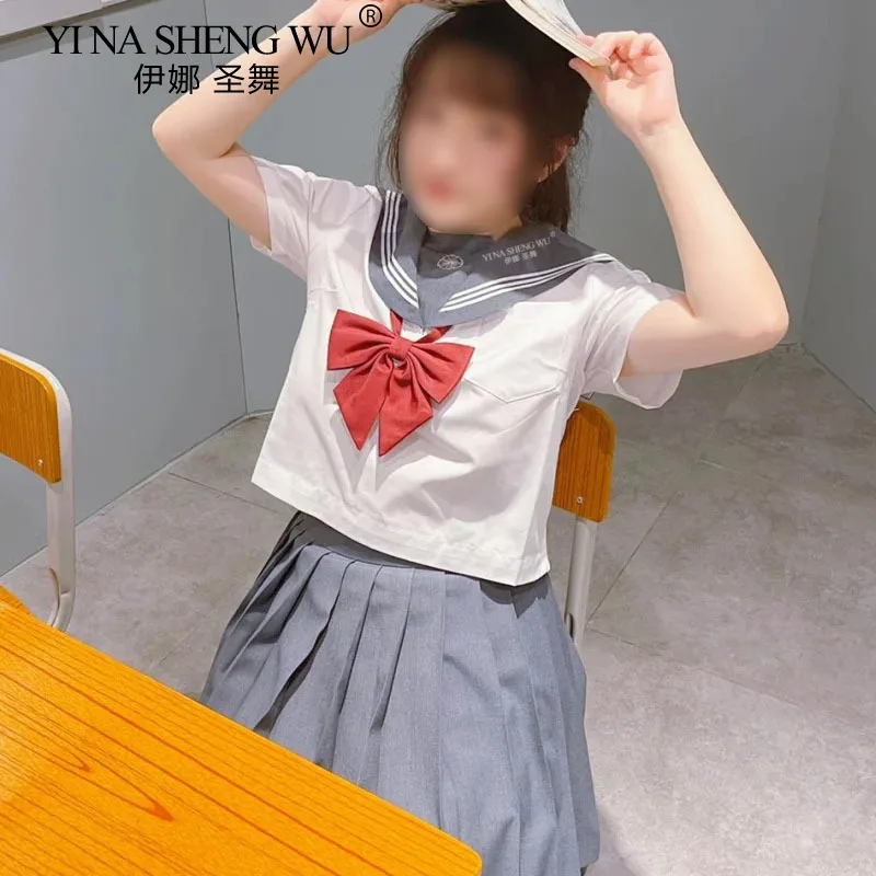 Wholesale Gray White Short/long Sleeved Top Cosplay Sailor Suit Student School Japanese Korean College Style Clothes JK Uniform