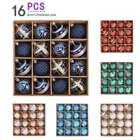 16Pcs/box 6cm Christmas Ball Ornaments Xmas Tree Hanging Pendant Christmas Decorations for Home 2024 Navidad Natal New Year Gift