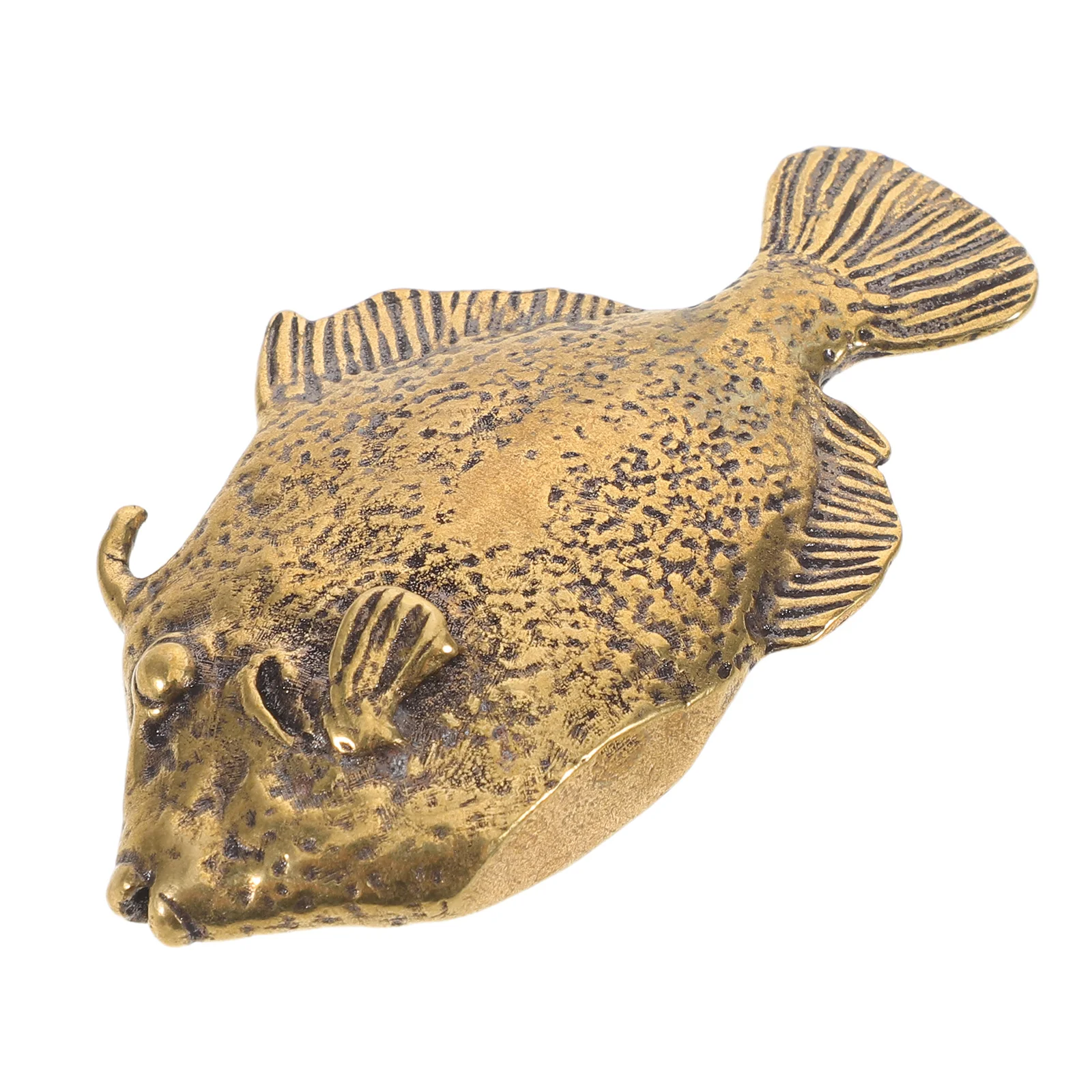 

Mini Brass Fish Statue 2.79x1.65x0.67in Detailed Flowing Lines Design Desktop Fish Ornament for Tea Room Office Decor Vintage