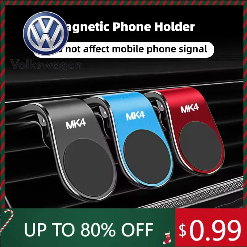 

2026 Hot For VOLKSWAGEN VW New Magnetic Car Phone Holder Air Vent Clip Mount Stand in Car For Volkswagen MK4 Logo Anti Slip Phon