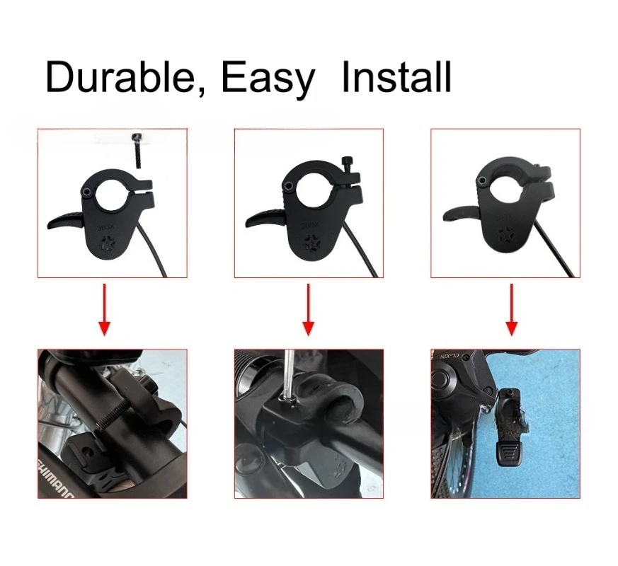 

Left/Right Universal 300X Thumb Throttle for Electric Bike, Easy Install Finger Push Accelerator Speed Control Grip, Handlebar