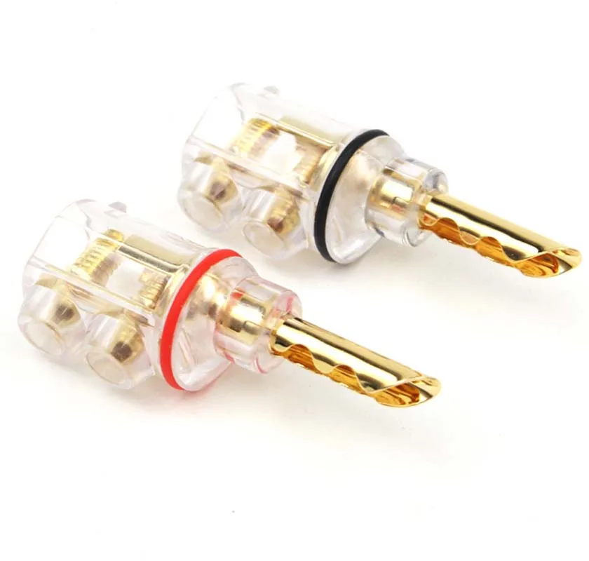 

High Performance Gold plated Banana Lock Plug audio Connectors HiFi Speaker Banana Connectors 8mm