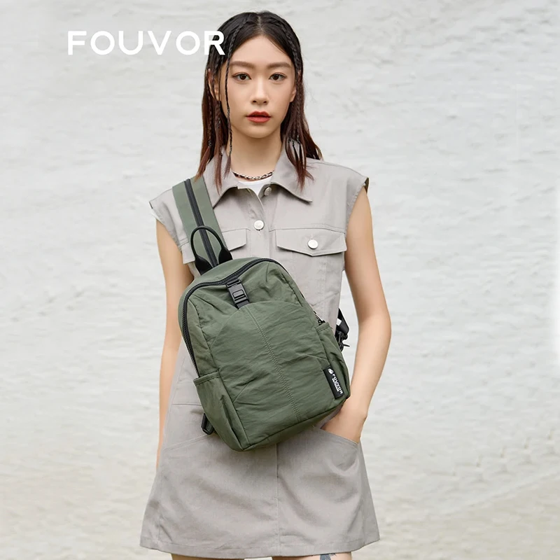 Fouvor Unisex Backpack Lightweight Crossbody Small Commuter Student School Backpack Fashion Wear-resistant Shoulder Bag 3043-05