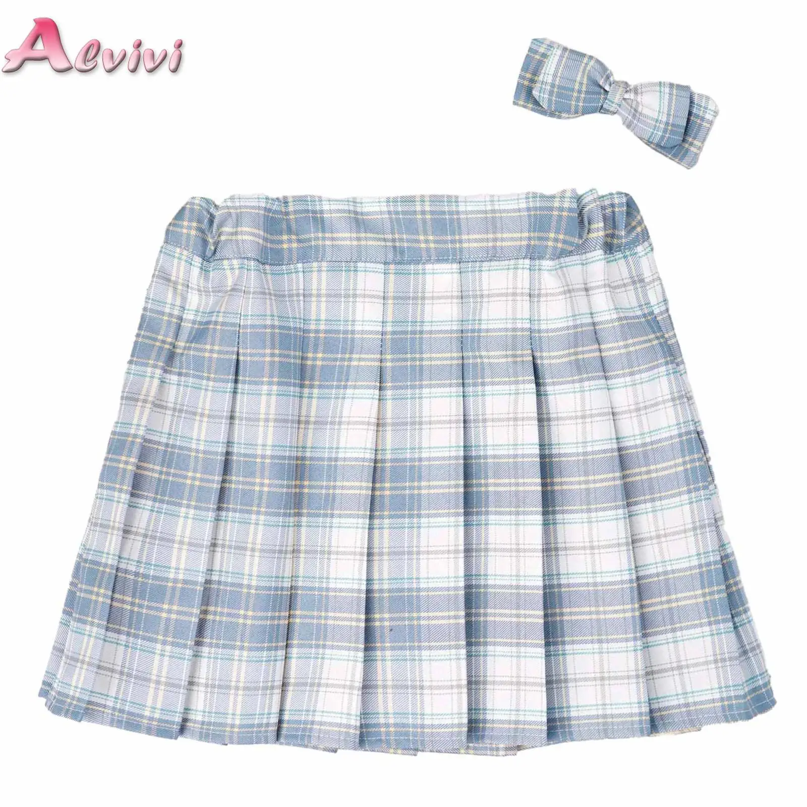 

Teen Girls Checkered Skirt Children College Style Clothing Spring Summer Kid Fashion JK Striped Pleated Skirt+Bow Tie 3-12 Years