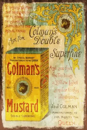 Colman's Royal Mustard Powder Advert Vintage Look Retro Style Metal Sign Plaque