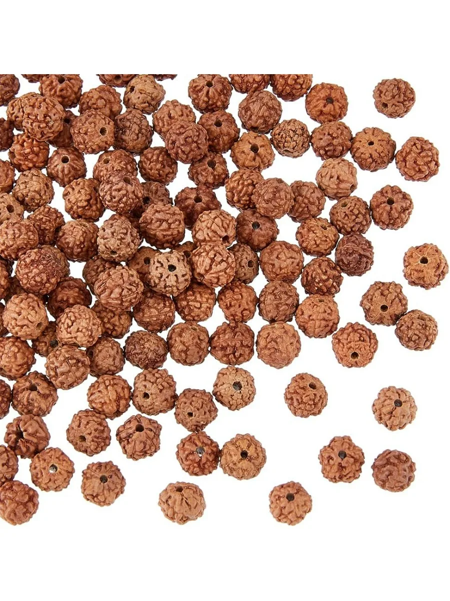 150Pcs Rudraksha Beads Meditation Prayer Beads Round Loose Energy Beads 6mm Bodhi Bead Natural Wood Bead DIY Bracelet Jewelry