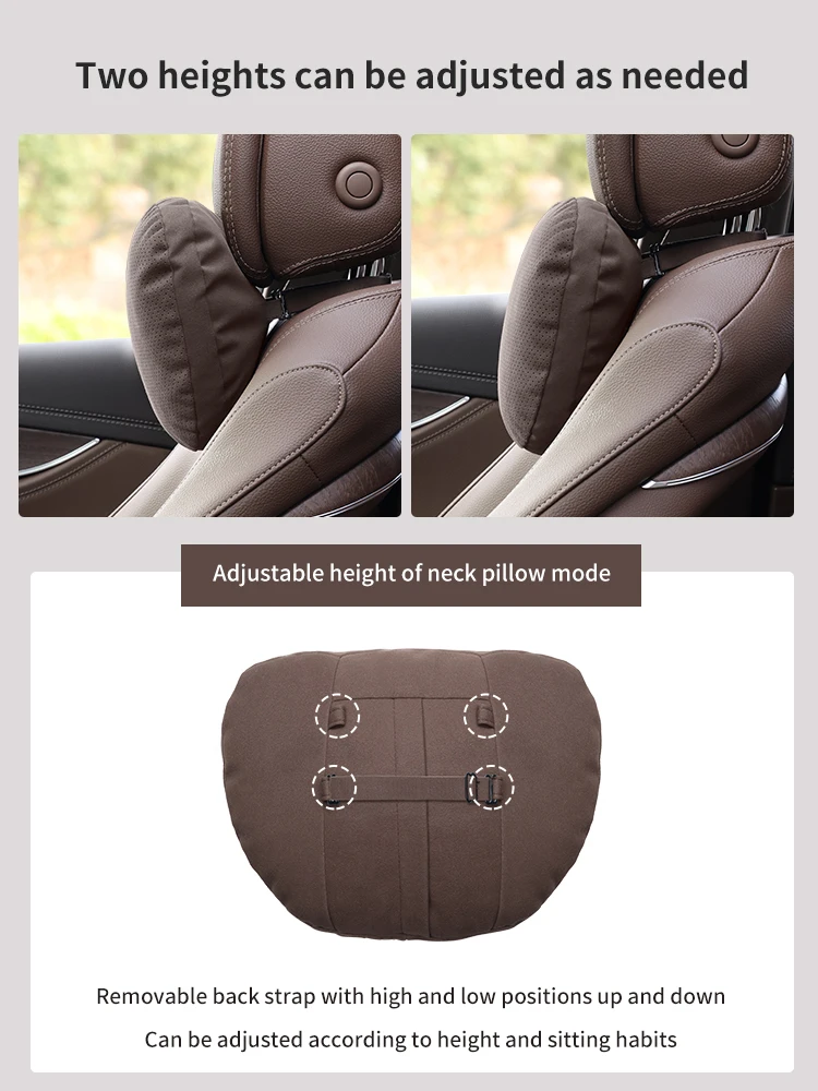 Hong Qi Red Flag H5 FAW HS3 HS5 HS7 H6 H7 H9 EH7 E-QM5 HS9 Suede Car Headrest Neck Support Seat Lumbar cushion Soft Neck Pillow