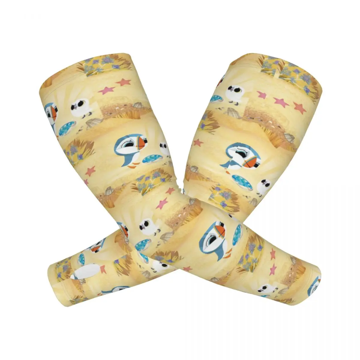 Puffin Rock Cartoon Outdoor Arm Sleeves Sun UV Protection Cover Summer Ice Silk Cycling Tattoo Sleeves