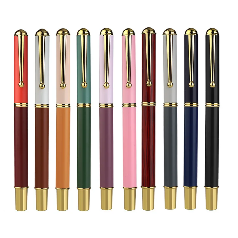 Morandi Fountain Pen Type Calligraphy Brushes Metal Soft Weasel Hair Small Regular Script Brush for Student Painting Writing