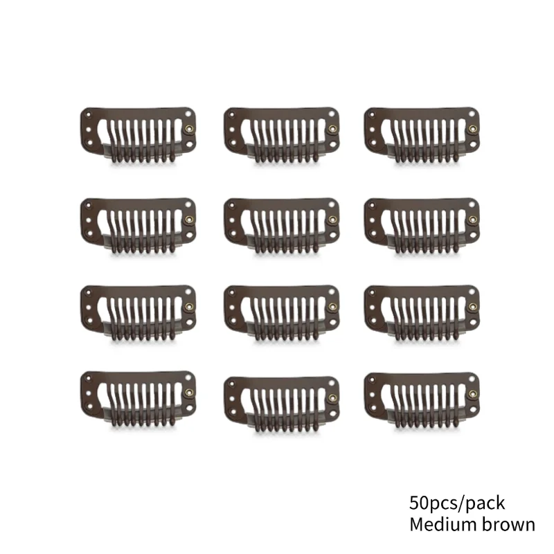 50 Uds. Clip de peluca de gota de agua de nueve dientes mejorado: hecho de material metálico, diseño resistente y duradero, portátil y ligero, s