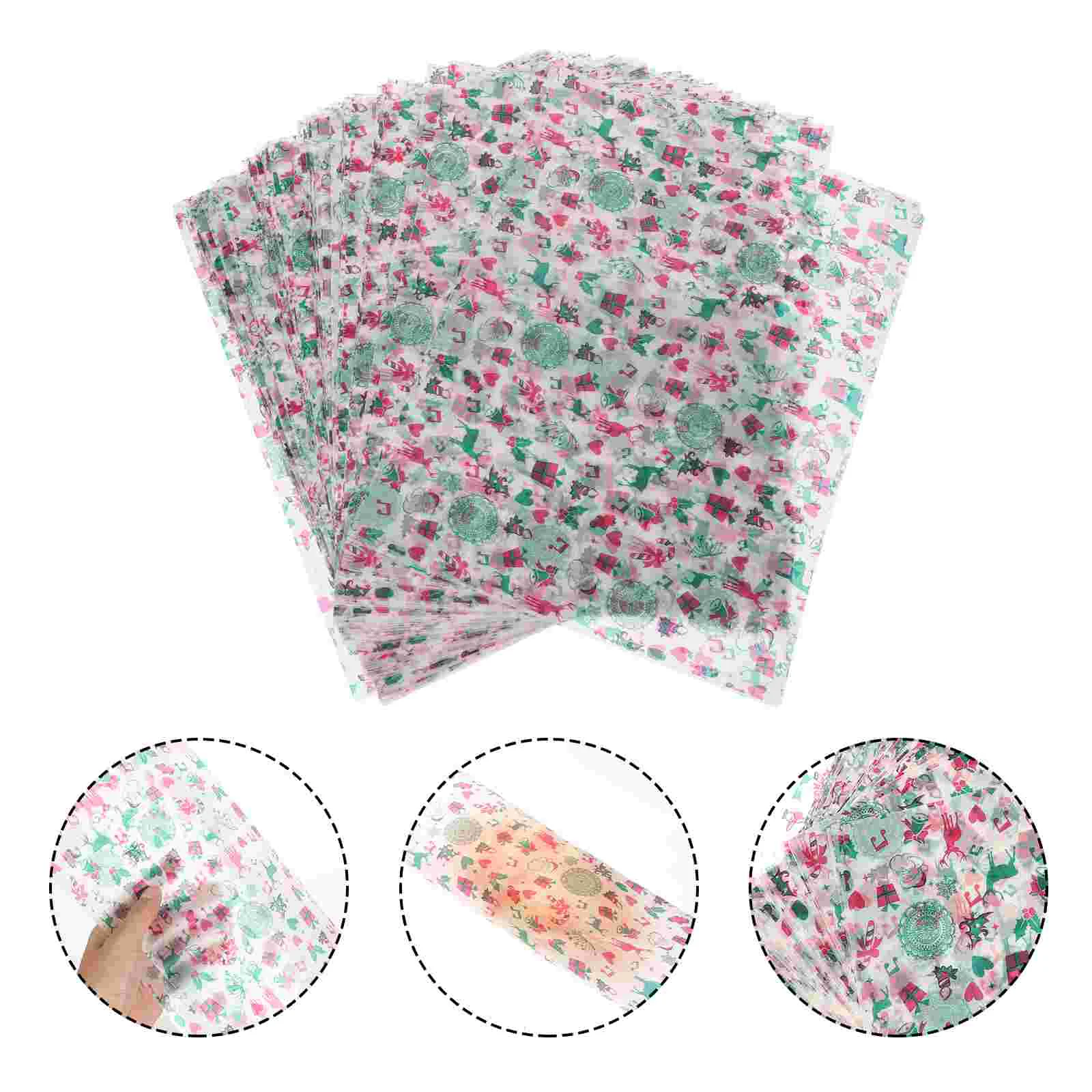 

100 Sheets Christmas Blotting Paper Oil-proof Food Pad Absorbing Grease-proof Square Professional Packaging