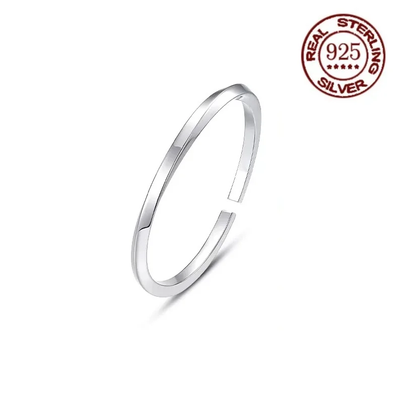 

S999 Sterling Silver Mobius Ring Couple Bracelet Solid open silver bracelet for couples wedding anniversary jewelry