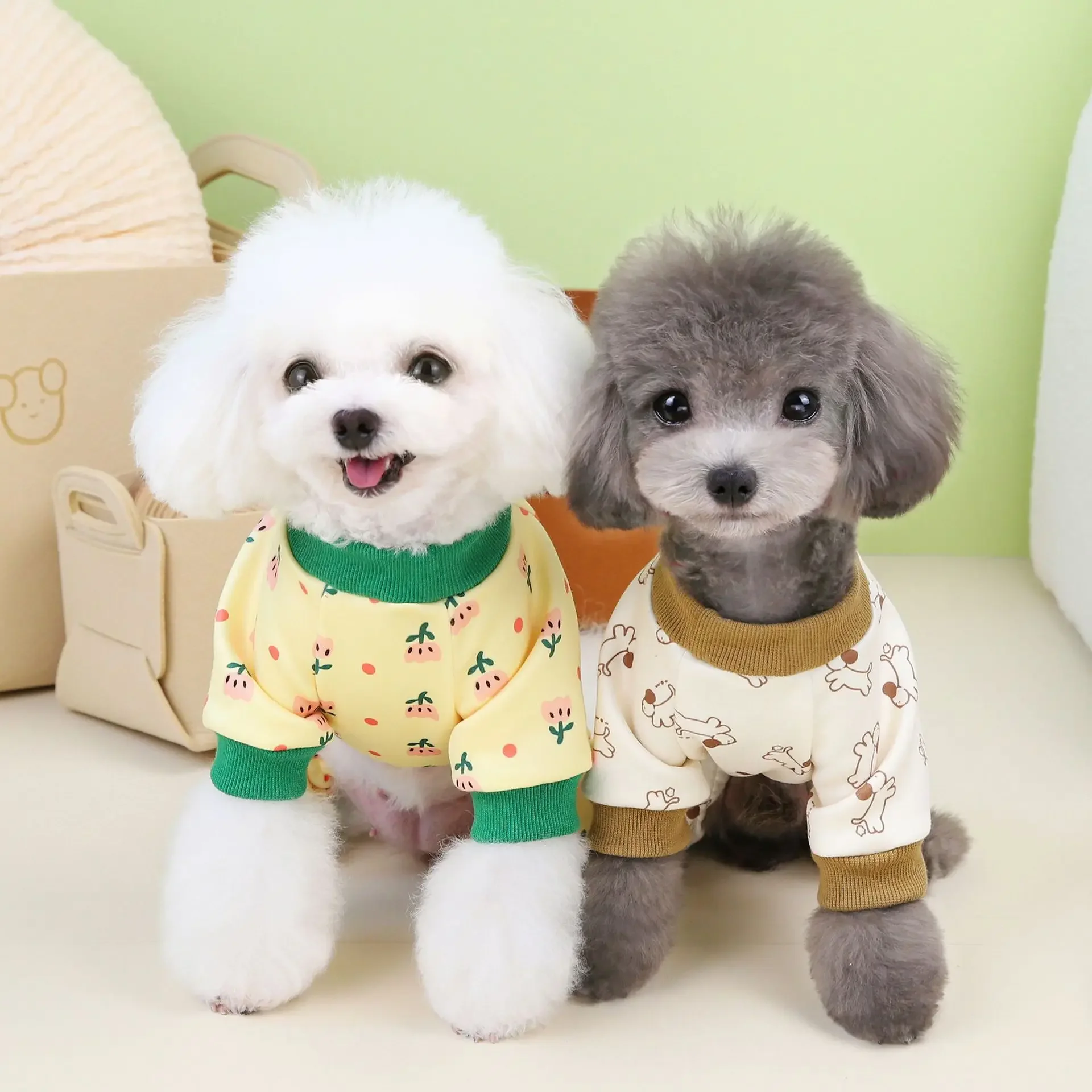 Dog Autumn/Winter Four Leg Bottom Coat Teddy Pet Clothes Winter Jumpsuit Four Leg Home Sleepwear Puppy Clothes Dog Pajama