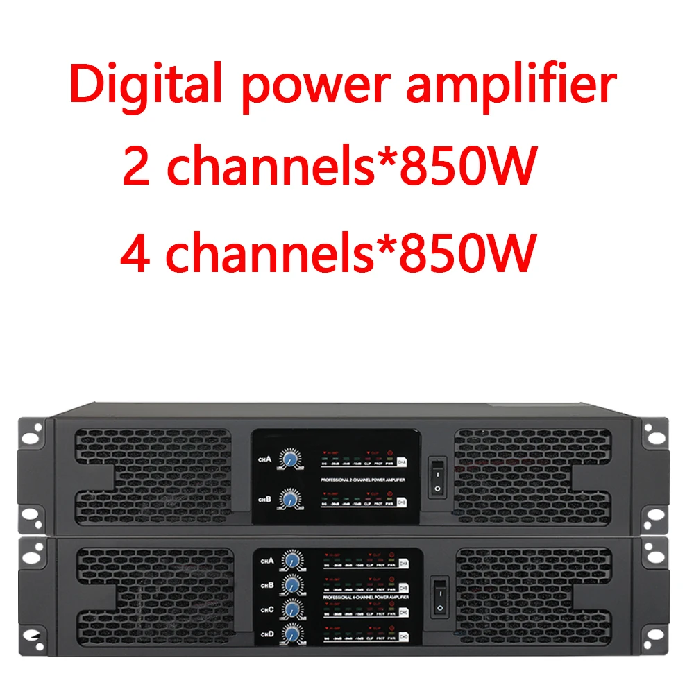 

Professional Class D digital power amplifier 2/4 channels 850W suitable for Karaoke parties and outdoor stage performances