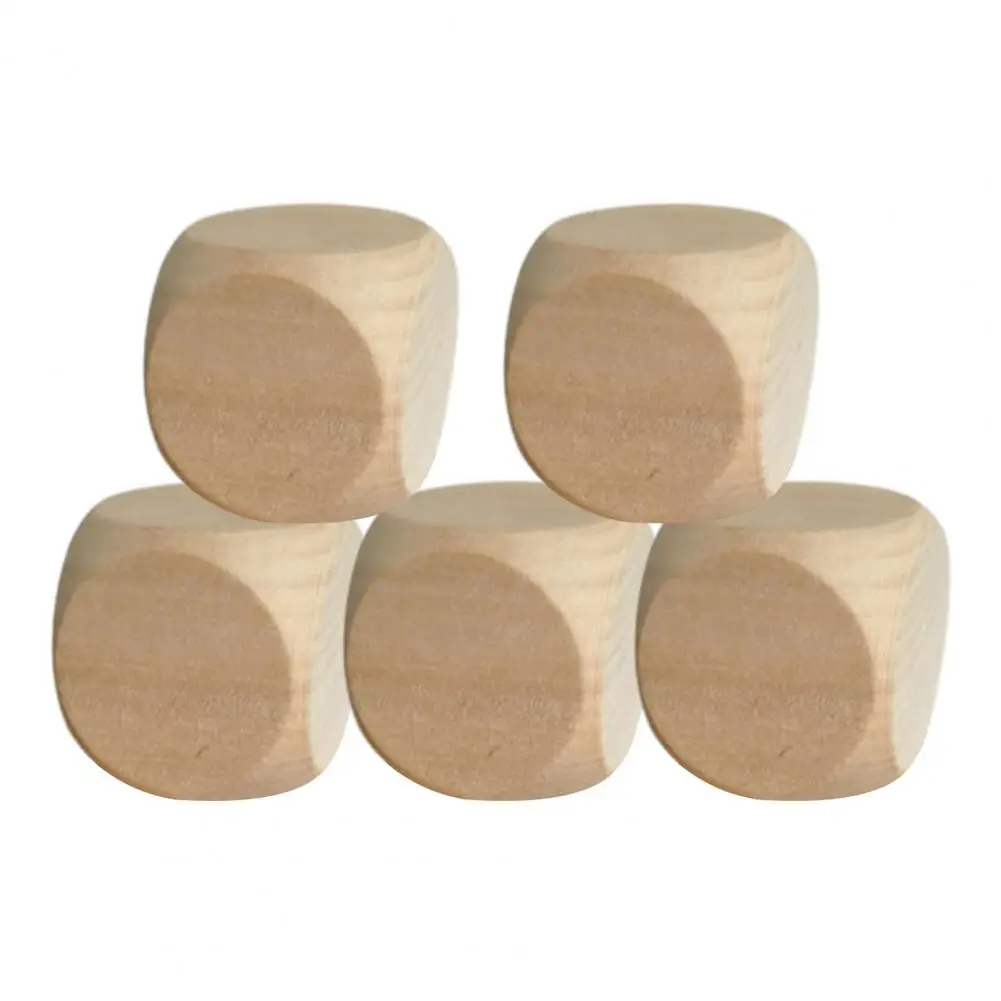 Diy Wooden Dice Six-sided Wooden Dice Wooden Dice Set for Diy Hand Painting Gaming Night Props 5 Pack of Heavy Duty Six-sided