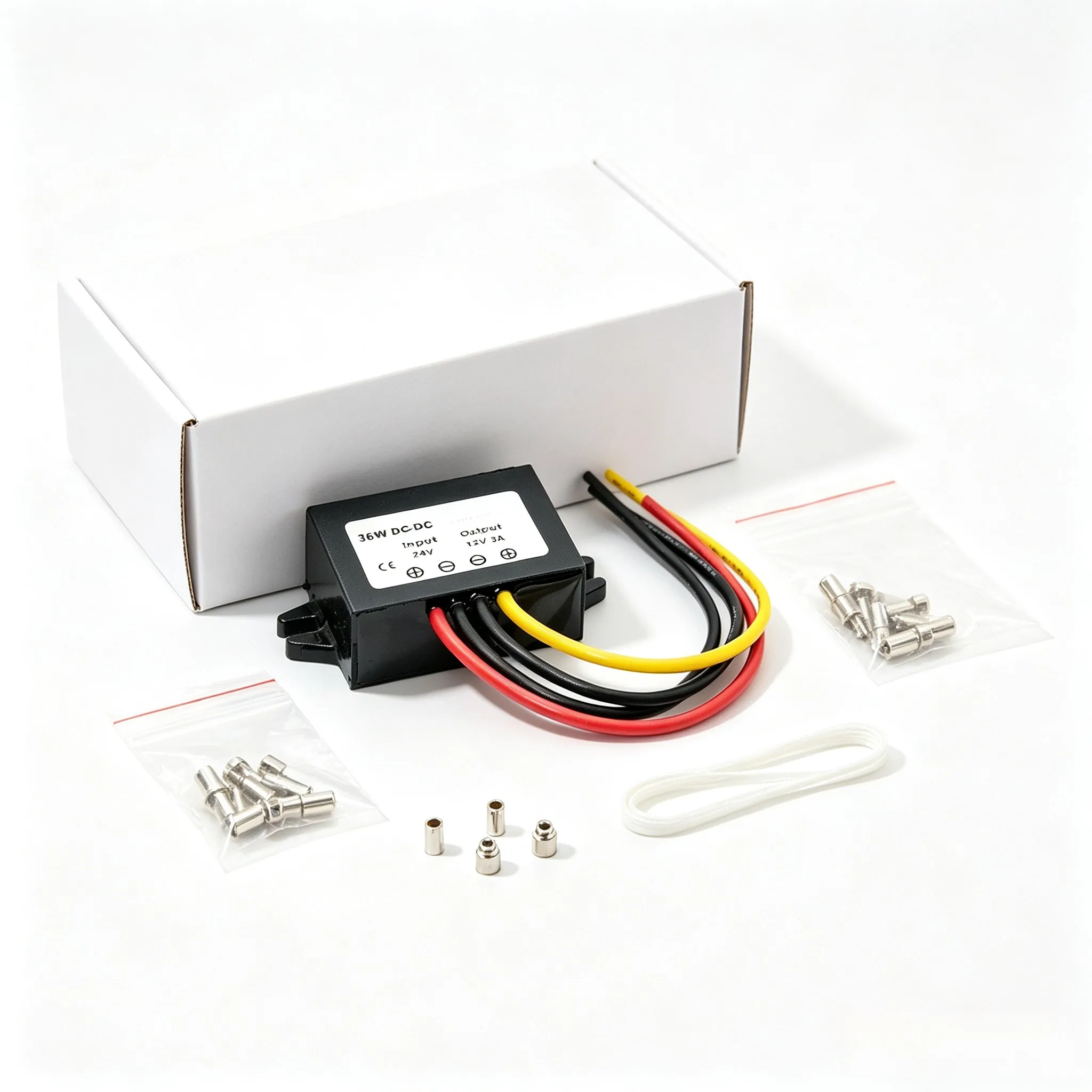 24V to 12V 3A 36W IP68 Waterproof Step Down DC DC Converter Regulator with 90 Efficiency for Vehicle Power Supply