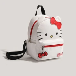 Sanrio Anime Kawaii Hello Kitty Cinnamoroll My Melody Kuromi Backpack Crossbody Messenger Bag PU Leather Kawaii Student Backpack