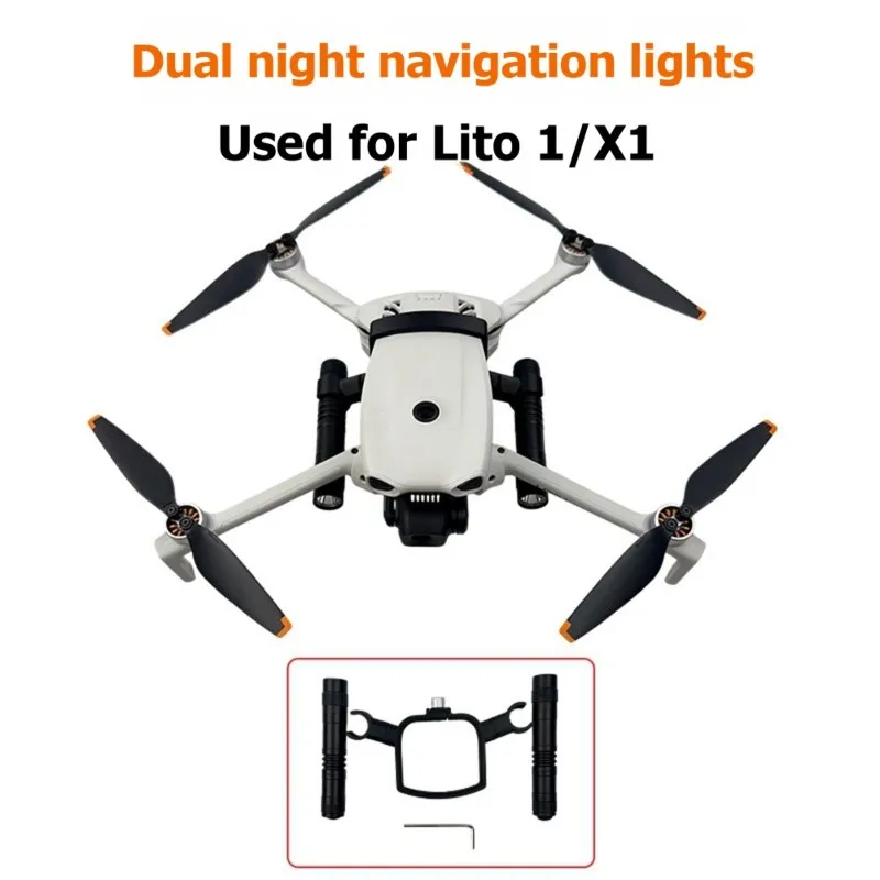 N13R-(Durable) For DJI Lito1 X1 Night Light Bracket Dual-Use LED Lights, Searchlight, Fill Light Bracket And Night Flight Light