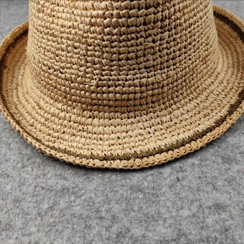 Handwoven Foldable Straw Sun Hat for Men and Women Premium Raffia Material for Sun Protection and Breathability 55-59cm