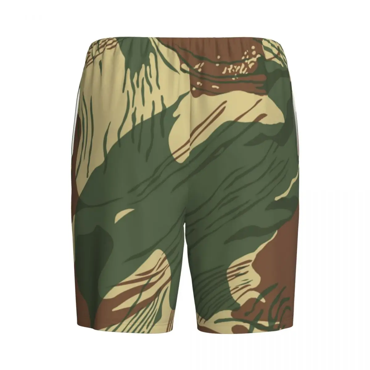 Custom Print Men\'s Rhodesian War Camouflage Pajama Bottoms Camo Sleepwear Pjs Sleep Shorts with Pockets