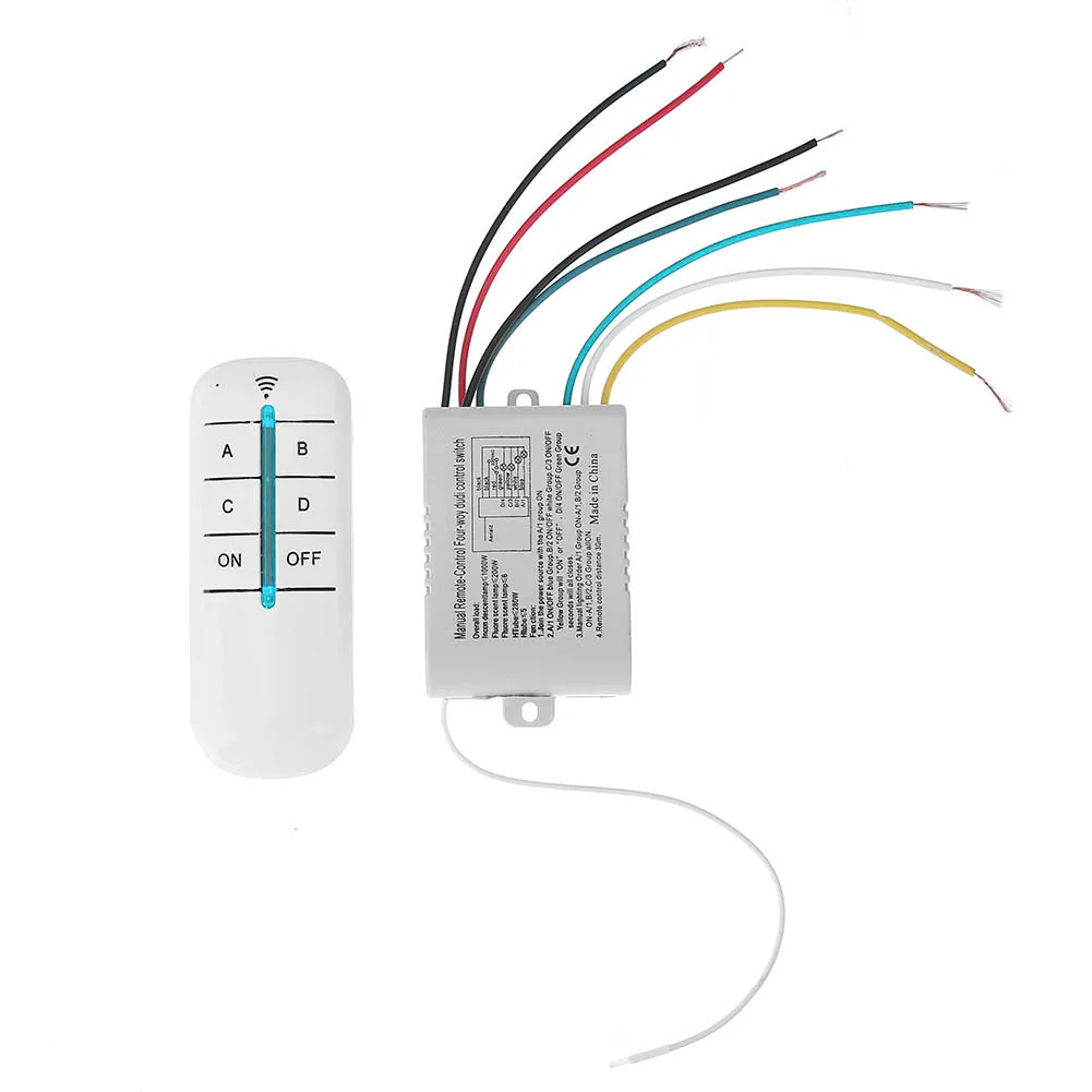 4 Relay 220V Digital Intelligent Wall Lamp Wireless Remote Control for Switch