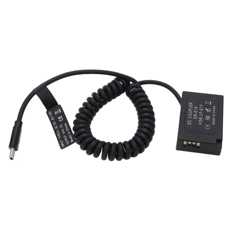 Type C LP-E17 Full Decoding Dummy Battery DC Coupler Power Adapter For RP 760D 750D 800D Camera