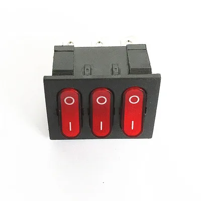 KCD3 34*40 Big Rocker Switches With Red Ligh Three-Way Switch 9 Pin 2 Position multi-knife single-throw 16A/30A 250V AC ON-OFF