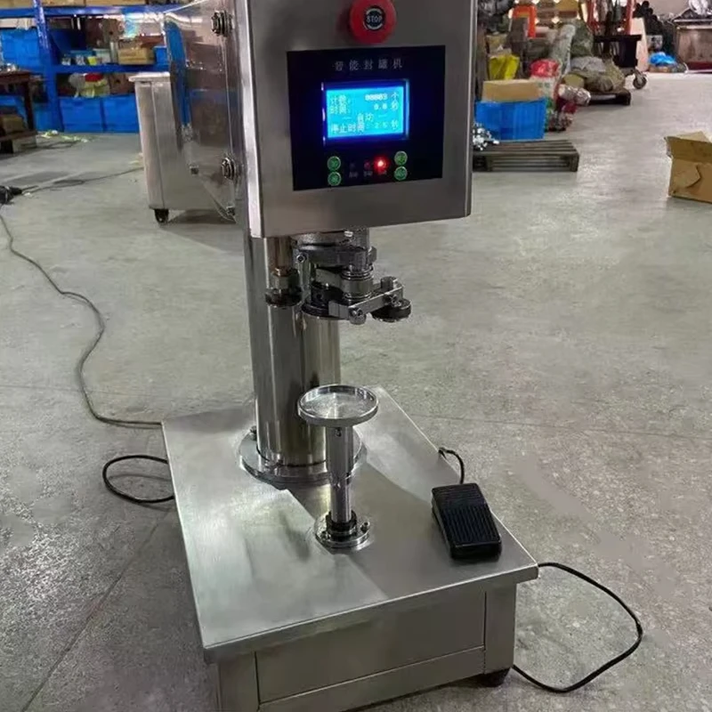 Semi-automatic sealing machine with 2 wheels for food canning with ease