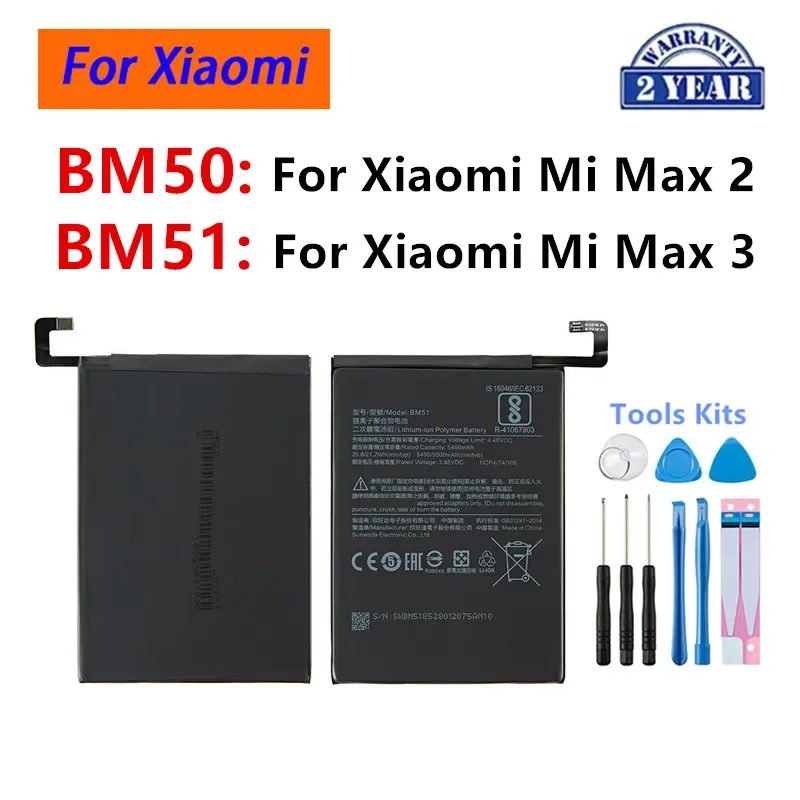 

Совершенно новый аккумулятор BM51 5500 мАч для Xiaomi Mi Max 3 Max3 BM51, высококачественные сменные аккумуляторы для телефона