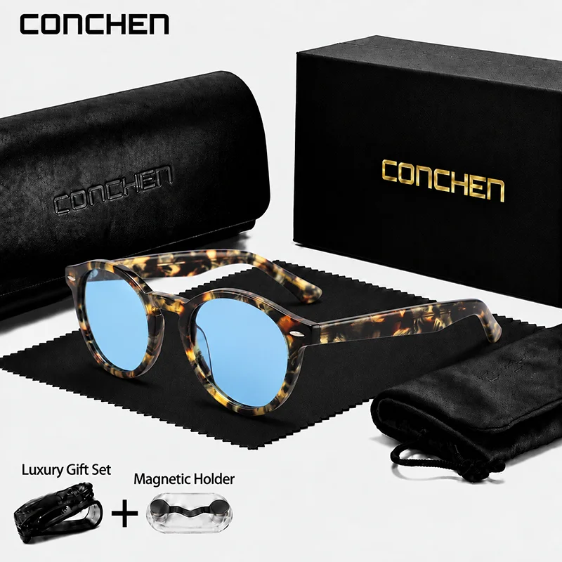 Polarized Casual Sunglasses for Men Women Round Frame UV400 Daily Wear Travel Driving Shopping Glasses