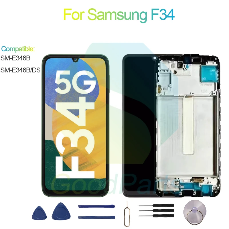 

Для Samsung F34 Замена экрана 2340*1080 SM-E346B, SM-E346B/DS F34 ЖК-дисплей с сенсорным дигитайзером в сборе