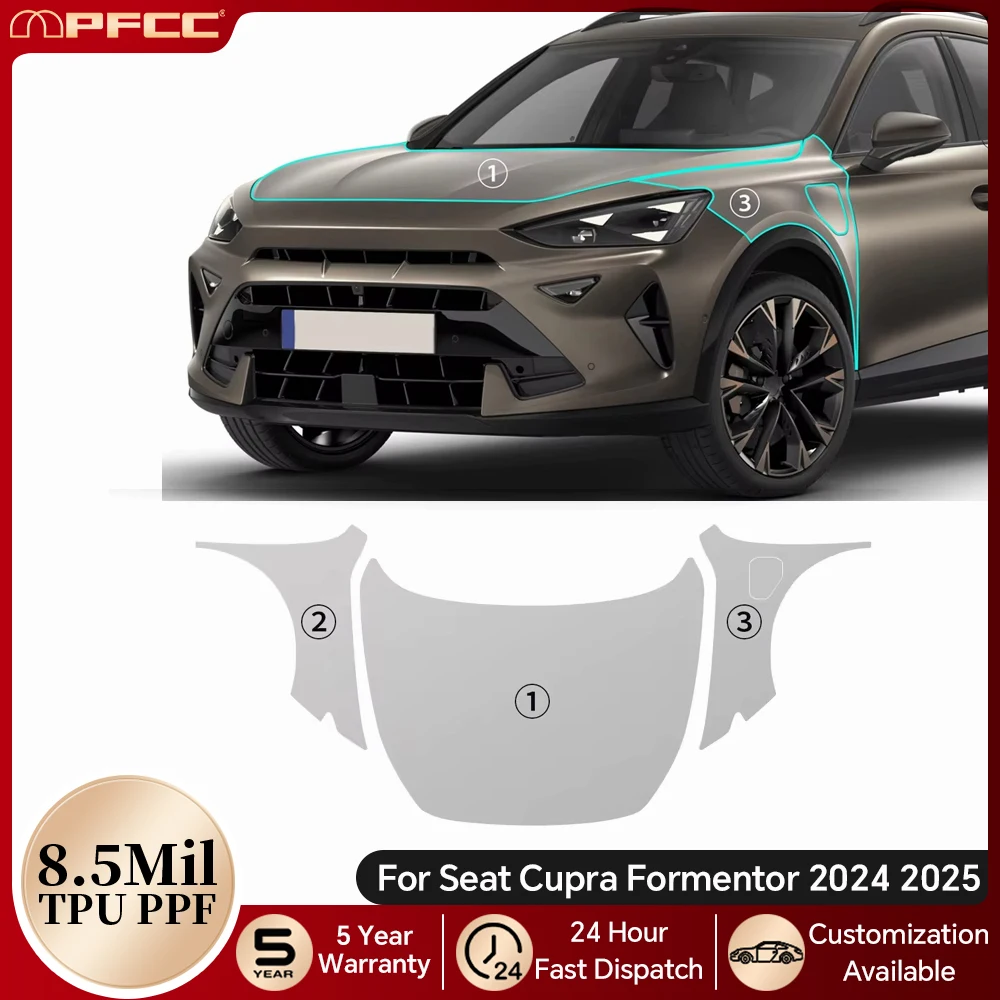 

For Seat Cupra Formentor 2024 2025 8.5Mil TPU Paint Protection Film Car Body Pre-cut PPF Bra Clear Anti-scratch Resistant Cover