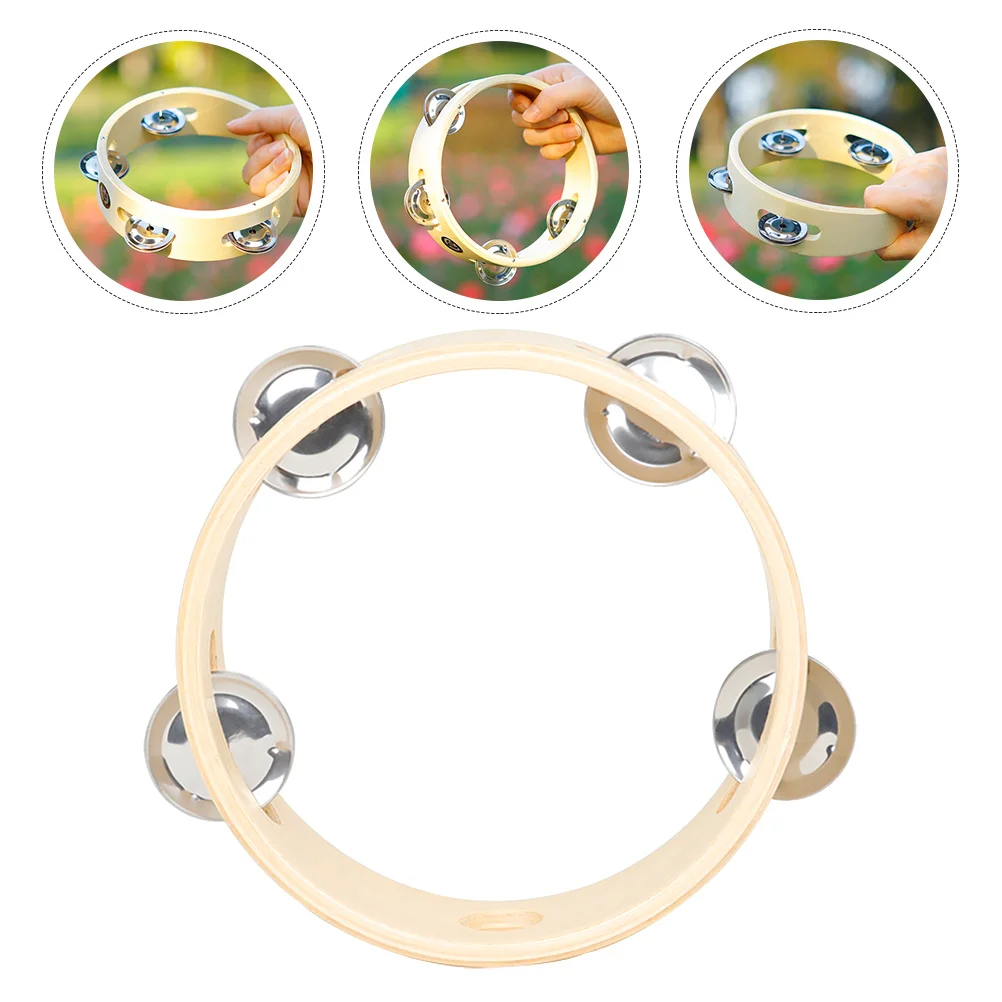 الدف الخشبي المتين، صف واحد محمول باليد، جرس مصقول عالي الجودة، صوت ساطع للاستخدام التعليمي #6