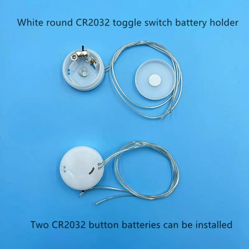 CR2025 CR2032 Coin Button Cell   Batteries  6V round Holder Case Battery Socket Holder Case Cover With ON/OFF Switch Leads