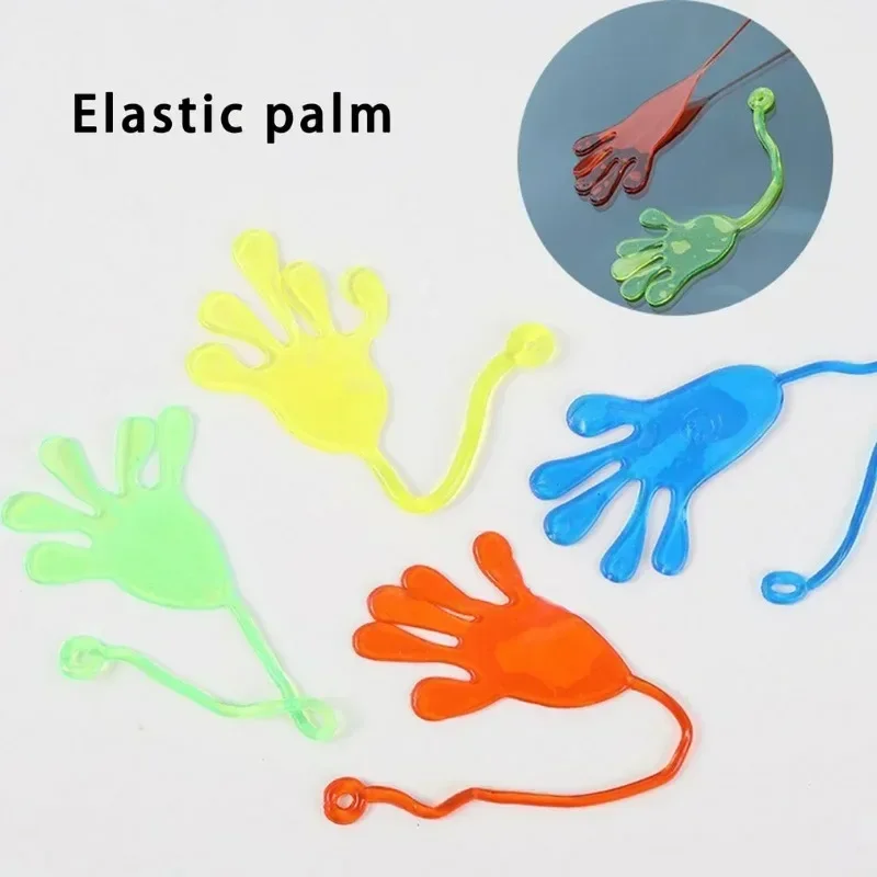 1 PC Elastic Palm Nostalgia Elastic Retractable Sticky Palm Venting Creative Trickster Small Hand Children's Toys