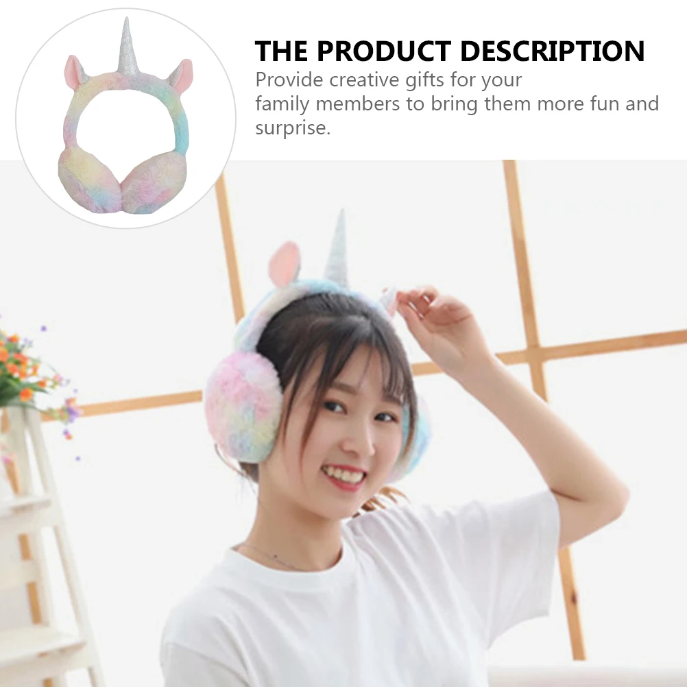 

Unicorn Winter Earmuffs Foldable Warm Unicorn Earmuffs Ear Warmer Kids Adult Ear Protectors Cartoon Look