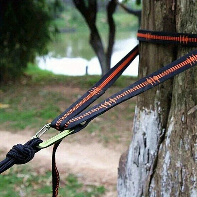 2pcs Hammock Straps, Special Reinforced Polyester Straps, 5 Ring High Load-Bearing Barbed Hammock Straps For Outdoor Camping