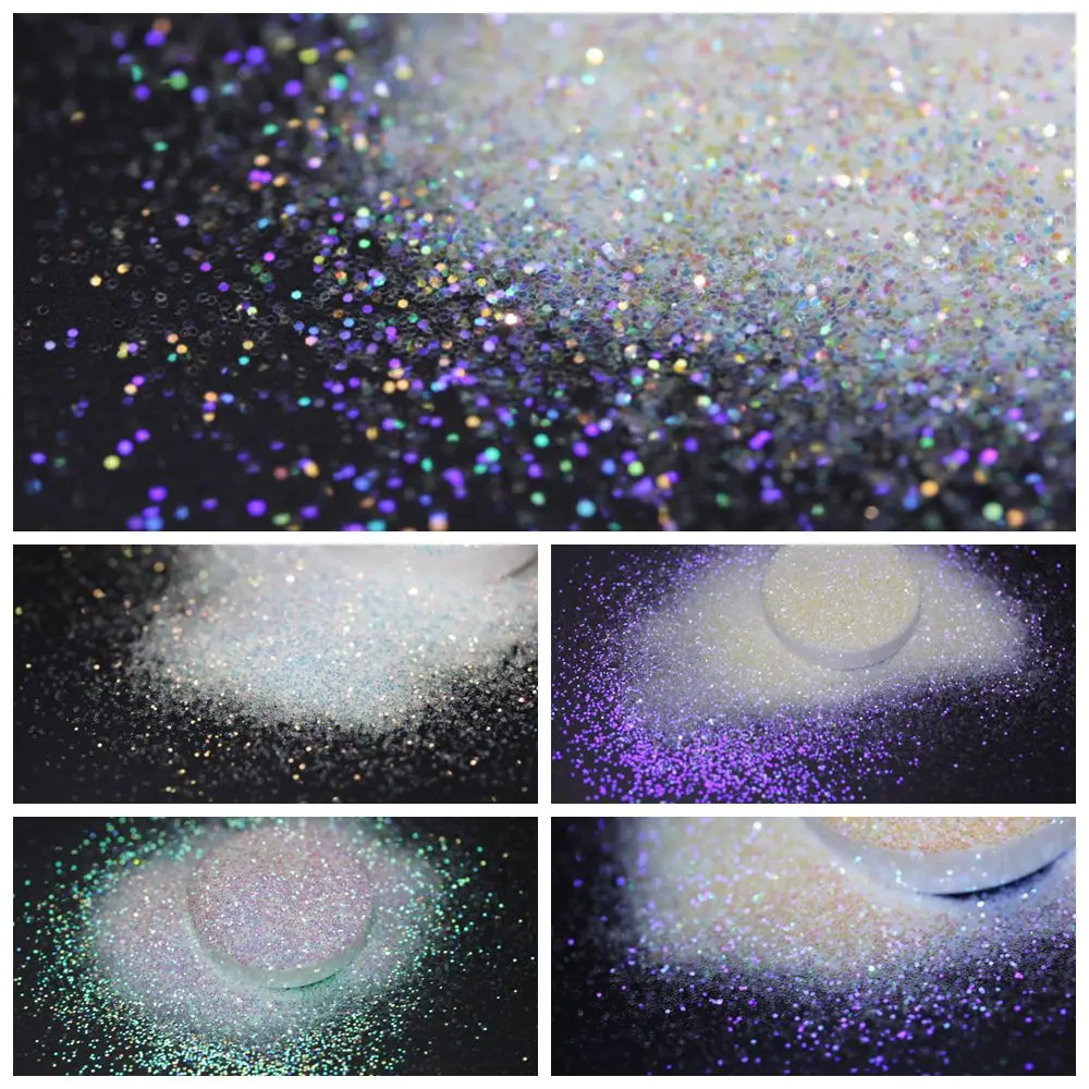 Ultra Fine Colorful Spark - Solvent Resistant White Iridescent Glitter -  - 015 Size, 0.5 mm