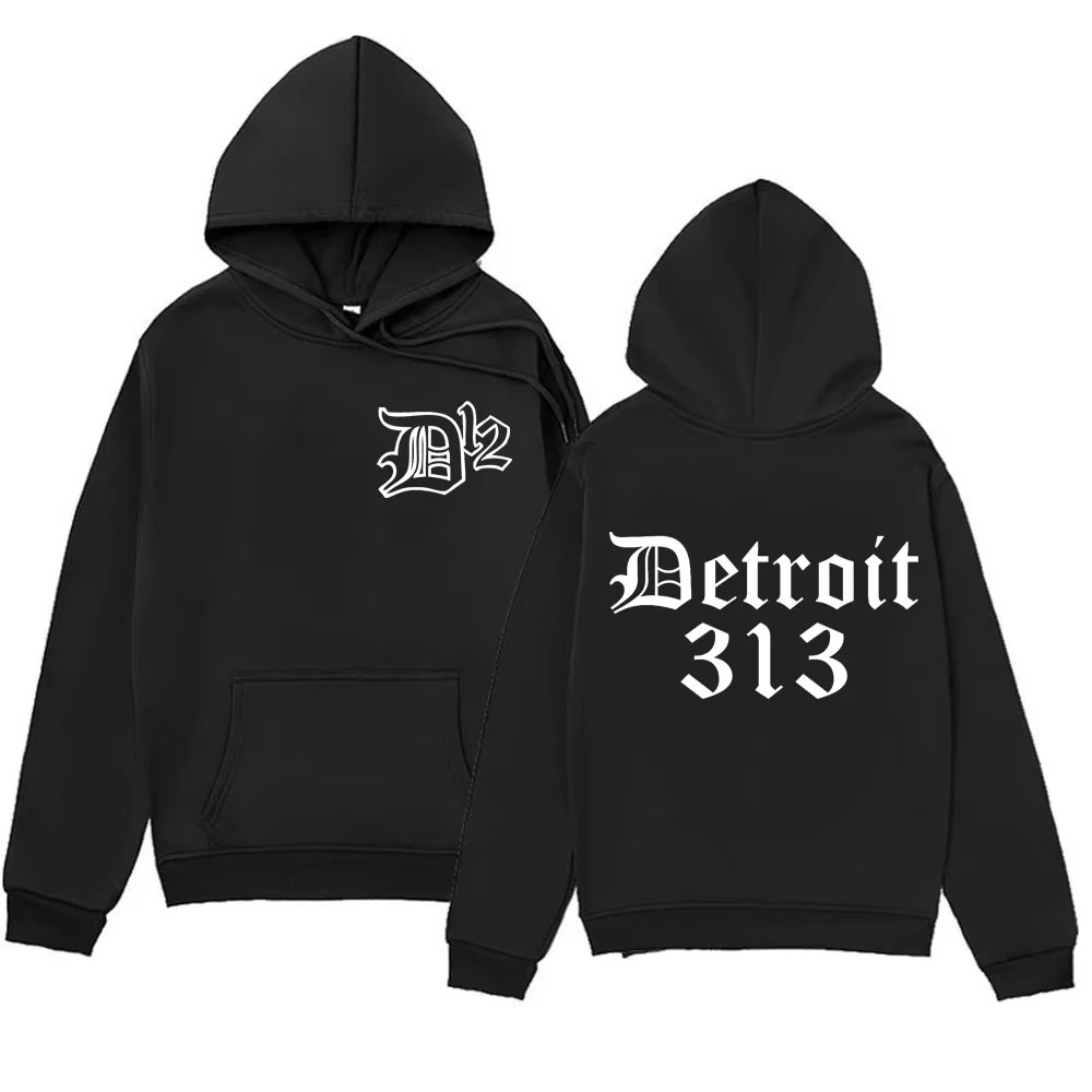 D12 الفرقة مغني الراب ايمينيم هوديي ديترويت ميشيغان 313 طباعة هوديس الرجال النساء الهيب هوب خمر نمط البلوز المتضخم الشارع الشهير