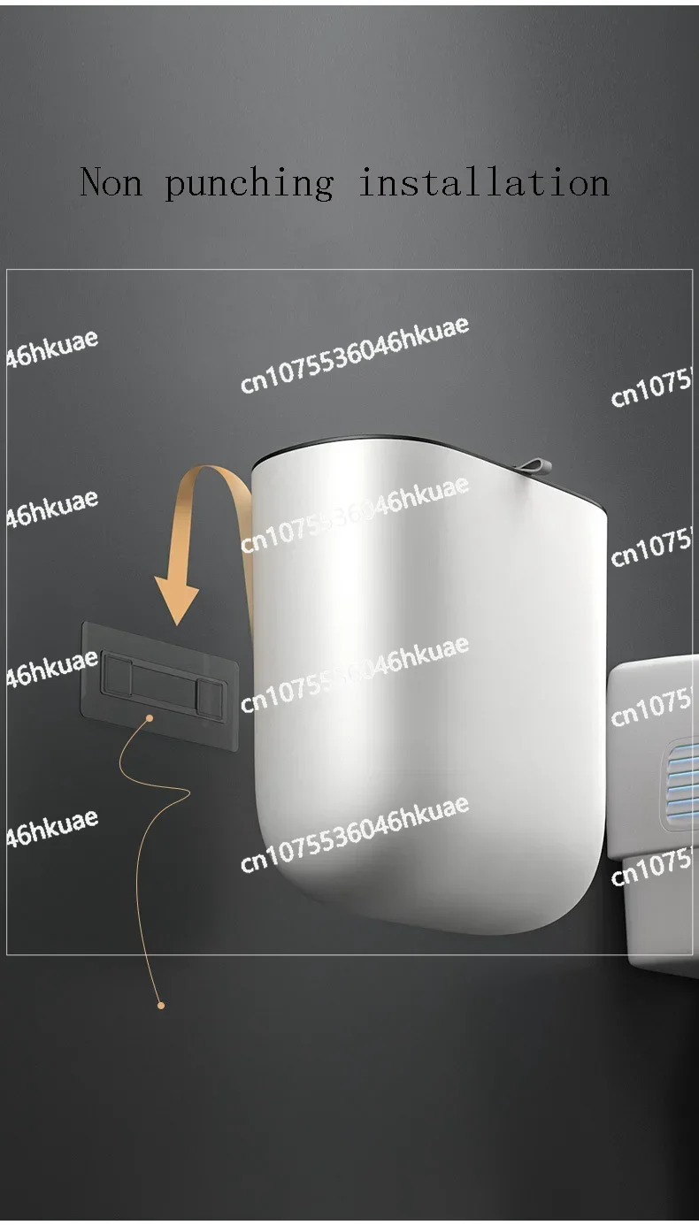 Home Waste Bin, Self-adhesive Hook Floor Stand Trash Can for Kitchen, Bathroom Recycling Garbage Dustbin, Cleaning Tools