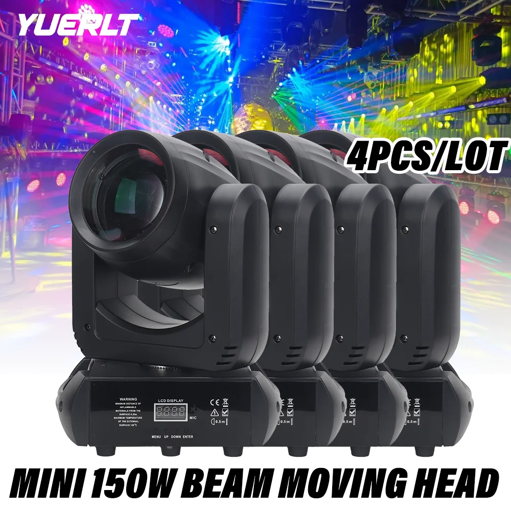 

4PCS/LOT 150W LED Beam Spot Moving Head Lighting 18Prism DMX Sound Control For Club Dj Disco Wedding Bar Club Stage Lighting