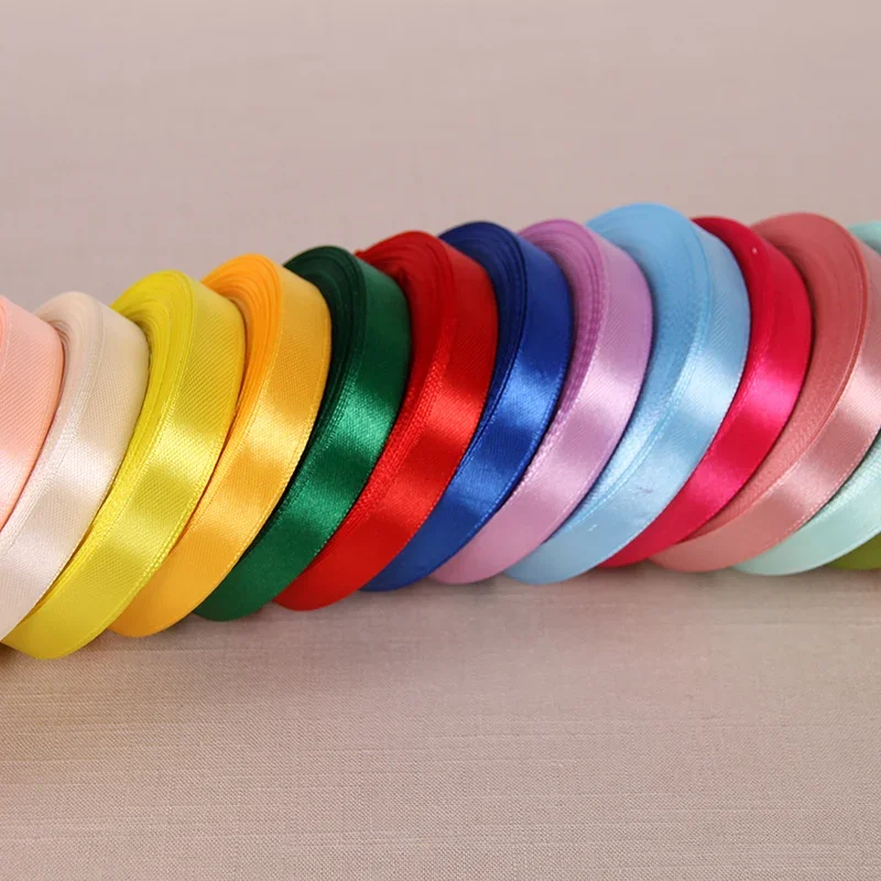 1 unidad de 22 metros/rollo de cinta de satén de seda de 12mm, decoración para fiesta, hogar, boda, regalo, Navidad, Año Nuevo, Material para manualidades DIY