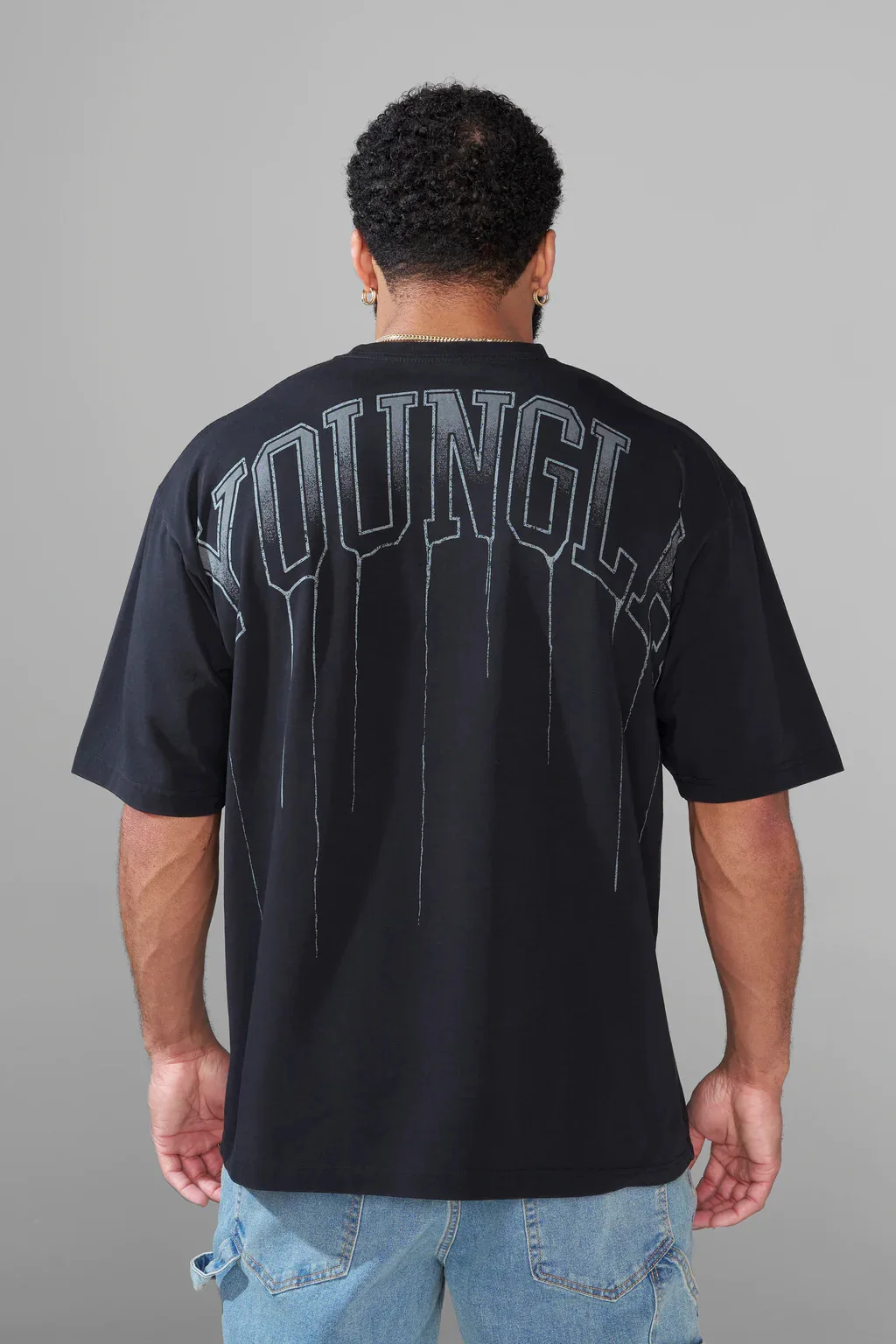 

American Style Trendy Brand Clothing Men's oversized T-shirt Summer Sports Leisure Cotton Short Sleeve Fitness T-shirt male