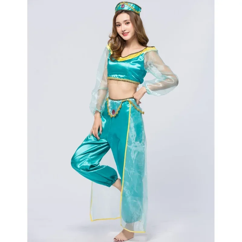 European and American Adult Cos Aladdin Role Play Stage Costume Halloween Aladdin Jasmine Princess Dress Aladdin Jasmine