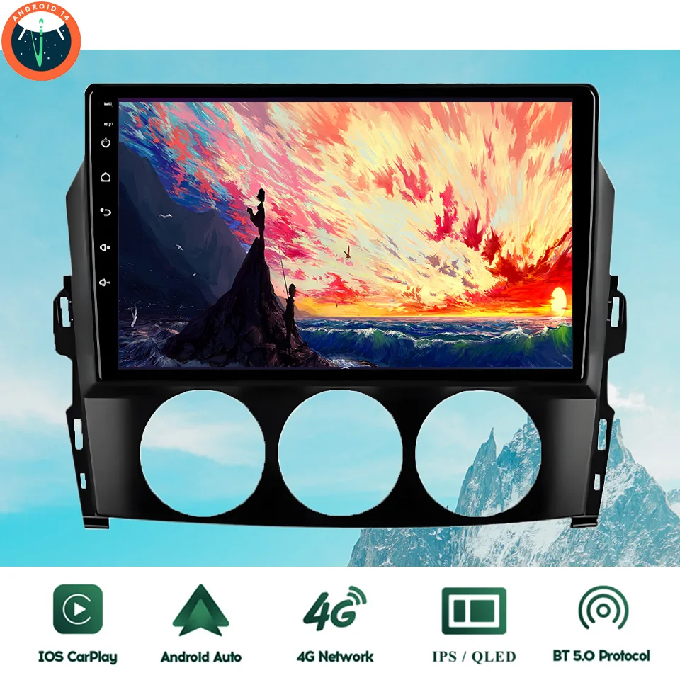 

9‘’ QLED Android 14 8G Ram Car GPS Navi Music Video Multimedia DVD Player For Mazda MX-5 MX5 2008 - 2015 Auto Stereo Head Unit