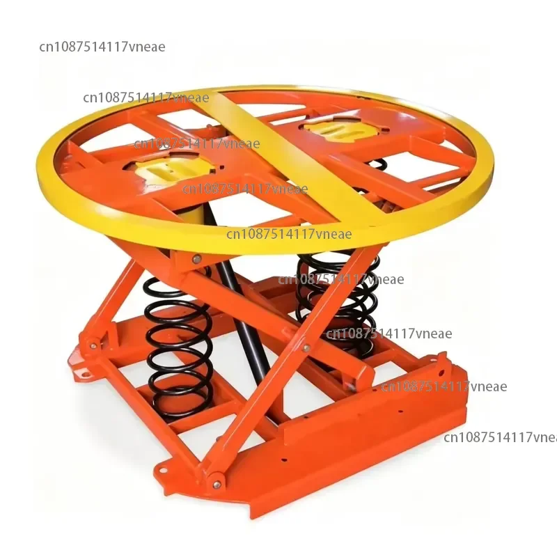 Spring Driven Scissor Lift Platform, Painted Hydraulic Round Lifting Table for Warehouse Loading and Unloading Operations