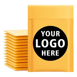 50PCS Bubble Envelope Mailing Bags Customizable logo Kraft Paper Bubble Padded Self Seal Shipping Packaging