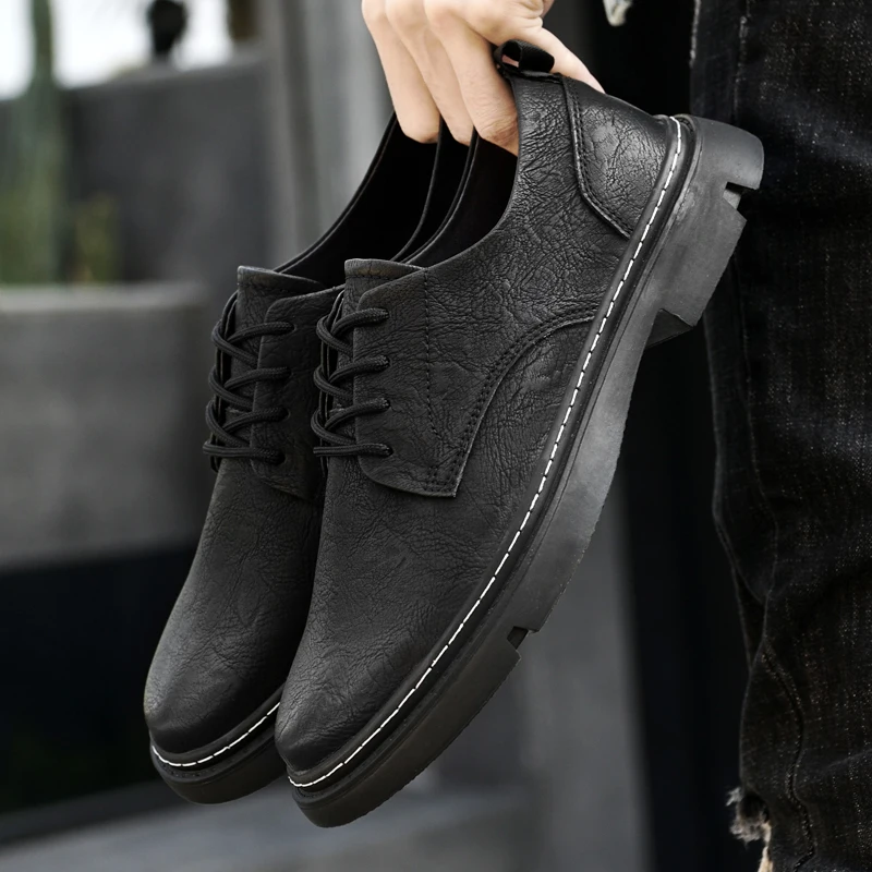 

Minimally Men's Comfortable Soft Senior Handmade Non-slip Breathable Designed Low Cut Workwear for Leisure Oxford Leather Shoes
