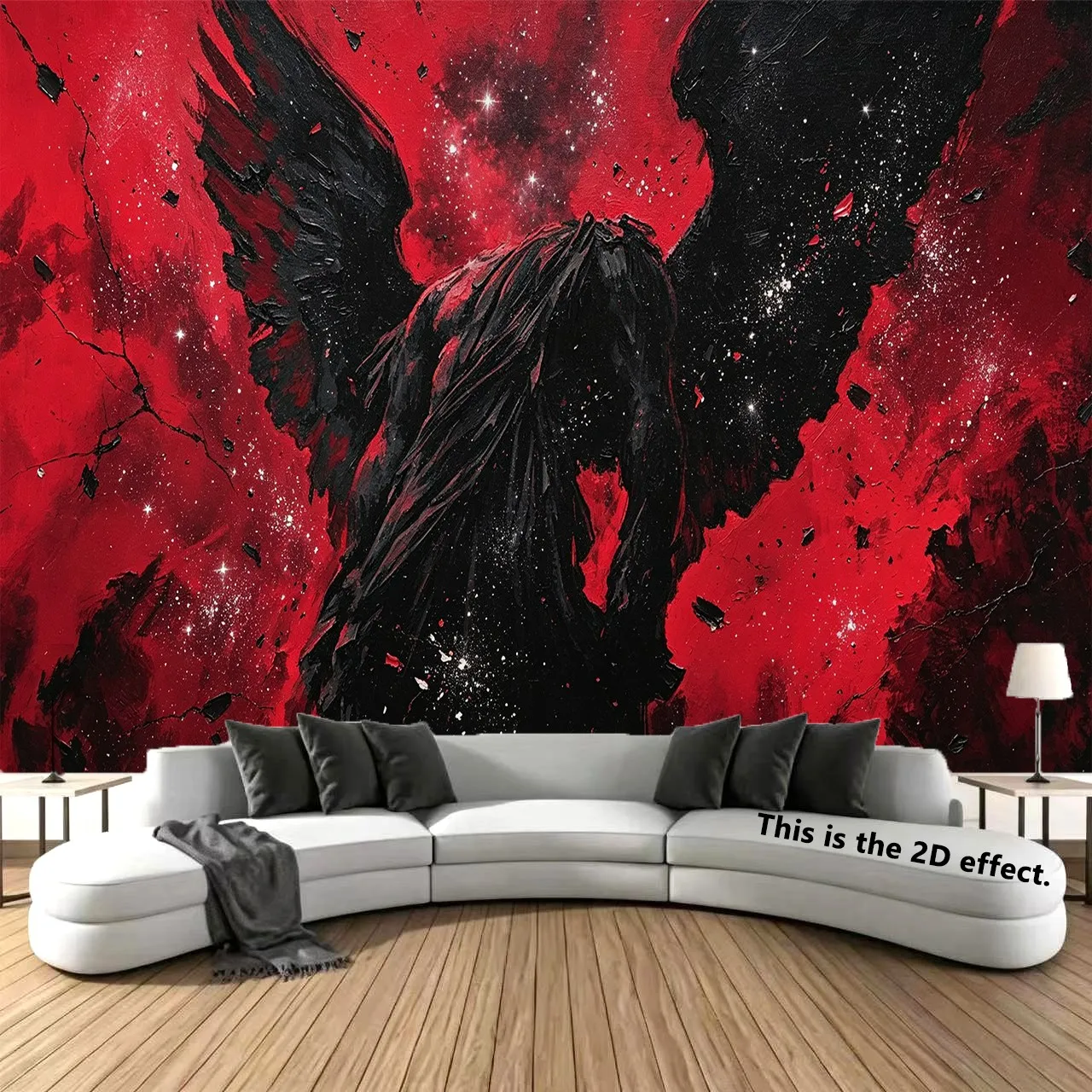Gothic Dark Red Rose Angel Tapestry Background Cloth Hanging Cloth Bedroom Bedside Decorative Wall Cloth