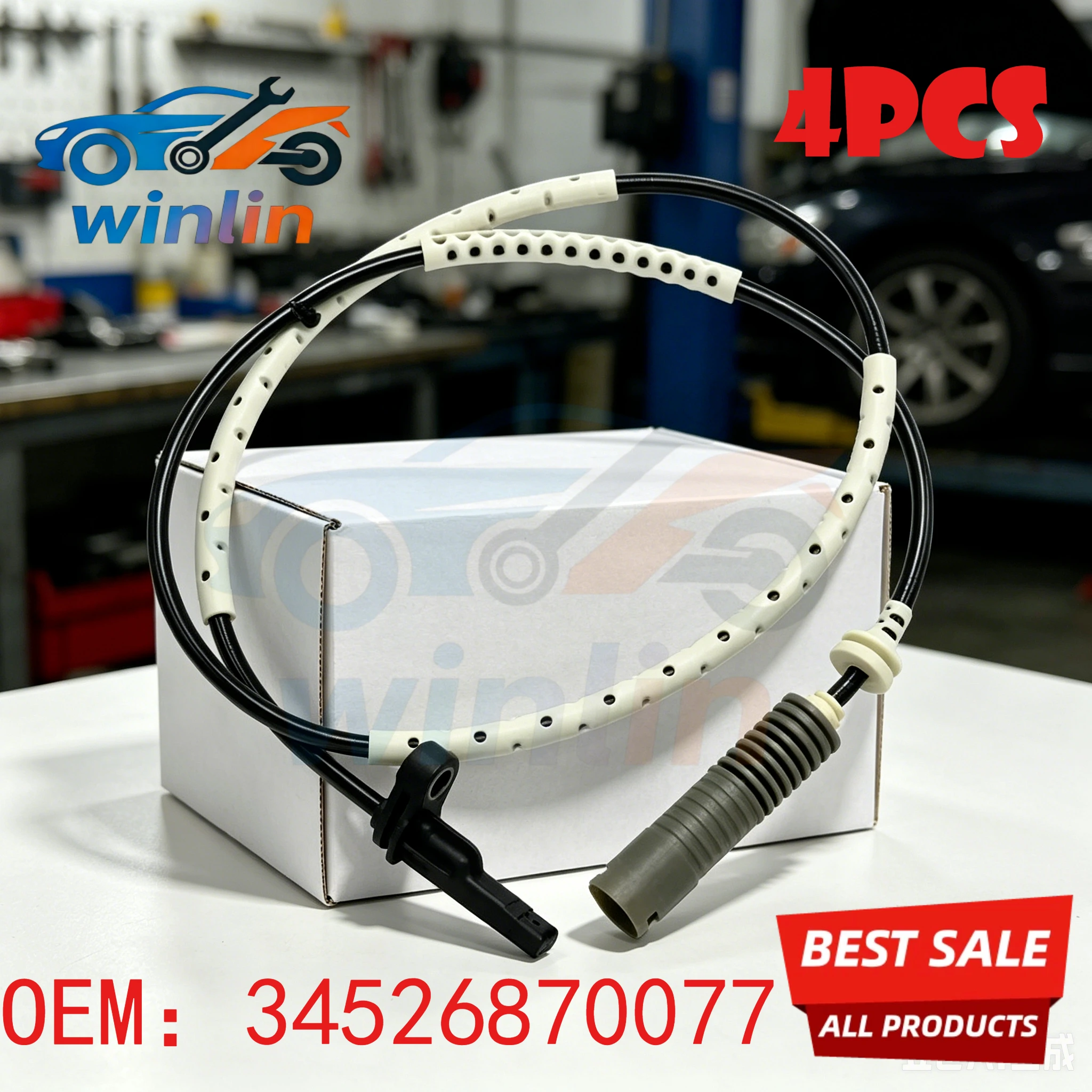

OEM 34526870077 4Pcs Front Rear ABS Wheel Speed Sensor for BMW E81 E82 E87 E90 E91 E92 E93 34526760424 34526762476